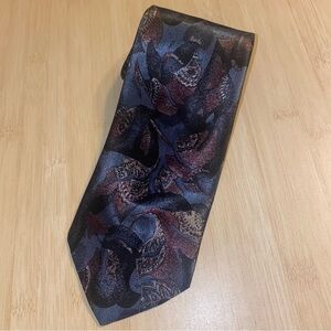 Vintage Cavalier Necktie USA Made 1990’s Blue Purple Satin Paisley Tie Men’s